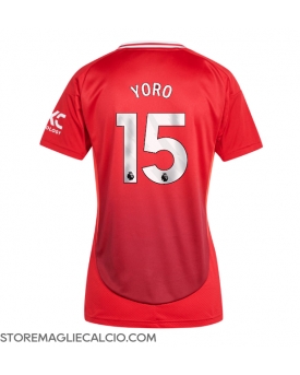 Manchester United Leny Yoro #15 Maglia Gara Casa Repliche 2024-25 Donna Maniche Corte Manchester United Leny Yoro #15 Maglia Gara Casa Repliche 2024-25 Donna Maniche Corte